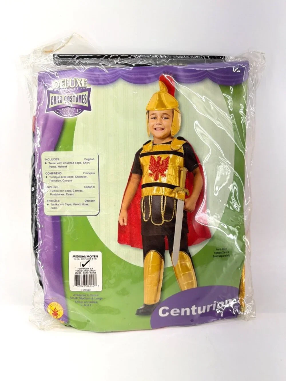 Rubies Gladiator Roman Soldier Costume Centurion Cosplay Set Size Child M 5-7 yr